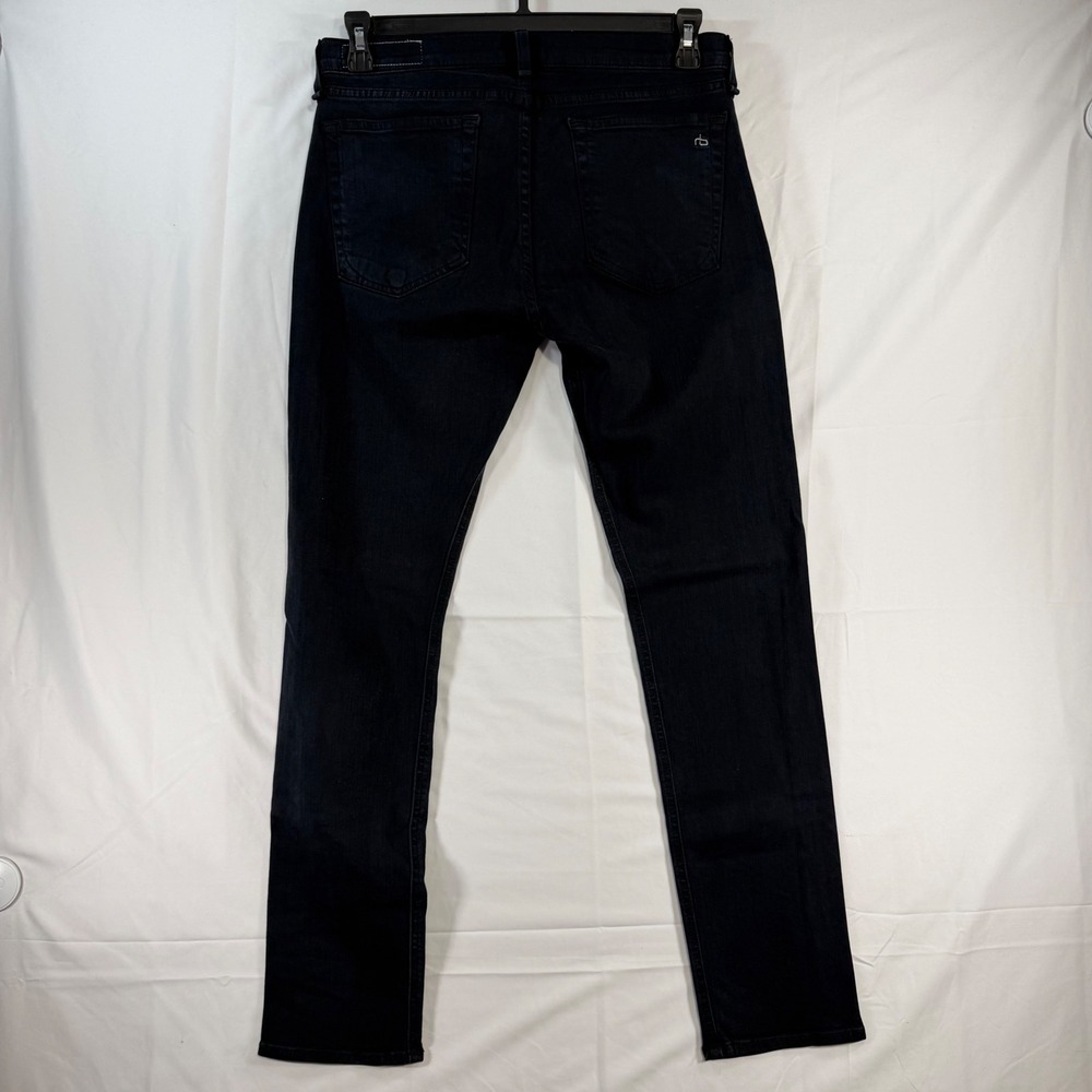 Rag & Bone The Dre Slim Boyfriend Jeans Dark Indigo Distressed Knee Size 28 - Picture 3 of 13